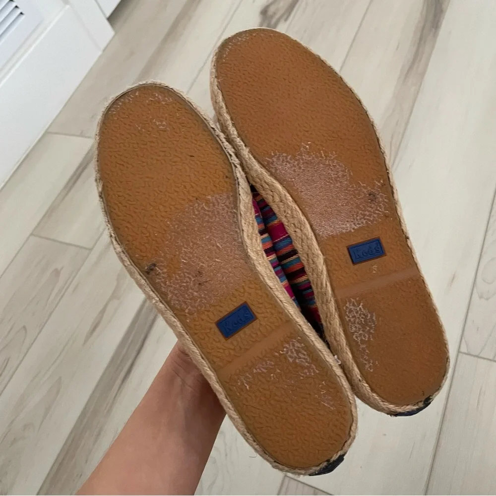 Keds Multi Color Stripe Espadrille Flats Moccasins Shoes